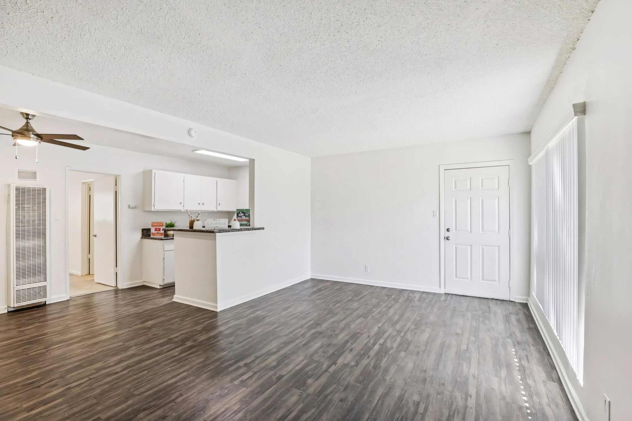 Dresden Place Apartments open concept living room and kitchen entry